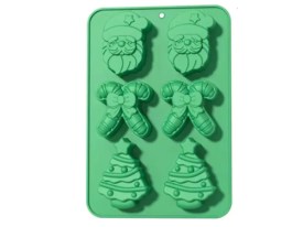 Molde silicona Papa Noel arbolito y caramelo 